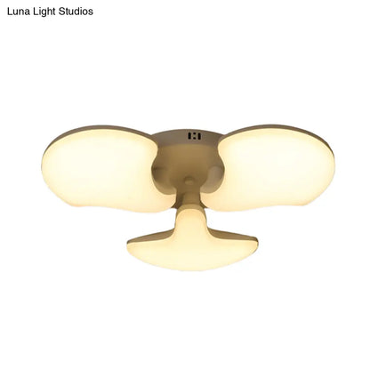 DecorBites™ DecorBites™ Modern White LED Ceiling Mounted Fixture with 3/5 Heads, Shell Acrylic Shade - 23.5"/27.5" Wide