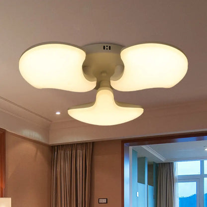 DecorBites™ DecorBites™ Modern White LED Ceiling Mounted Fixture with 3/5 Heads, Shell Acrylic Shade - 23.5"/27.5" Wide