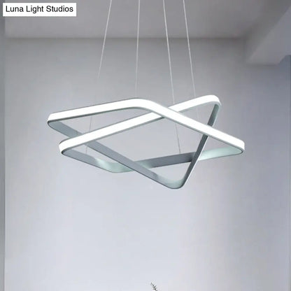 Lámpara de araña LED blanca moderna: Lámpara colgante de acrílico sin juntas con LED blanco/cálido