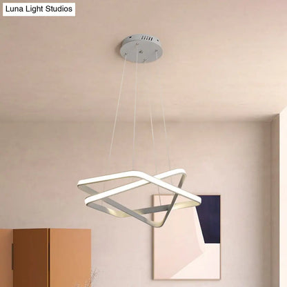 Lámpara de araña LED blanca moderna: Lámpara colgante de acrílico sin juntas con LED blanco/cálido