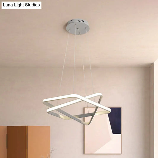 Lámpara de araña LED blanca moderna: Lámpara colgante de acrílico sin juntas con LED blanco/cálido