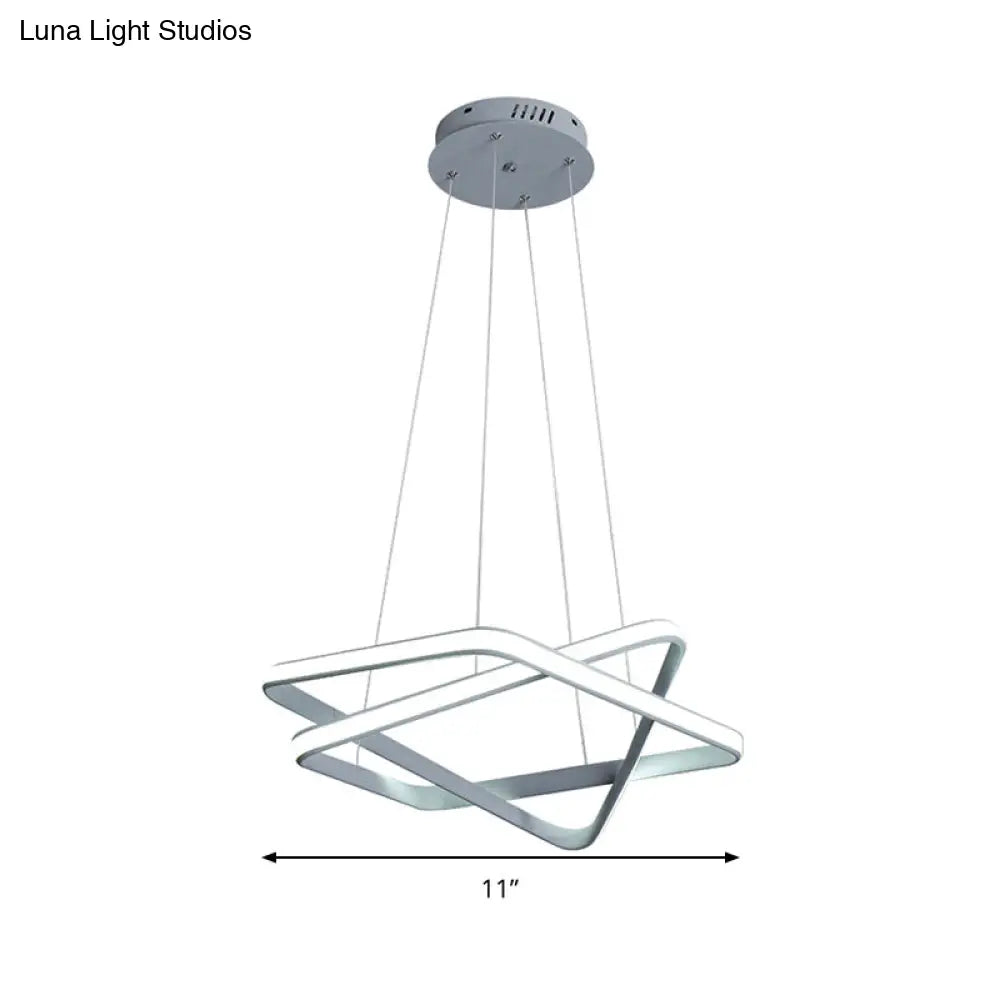 Lámpara de araña LED blanca moderna: Lámpara colgante de acrílico sin juntas con LED blanco/cálido