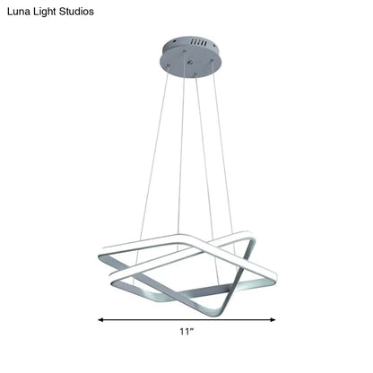 Lámpara de araña LED blanca moderna: Lámpara colgante de acrílico sin juntas con LED blanco/cálido