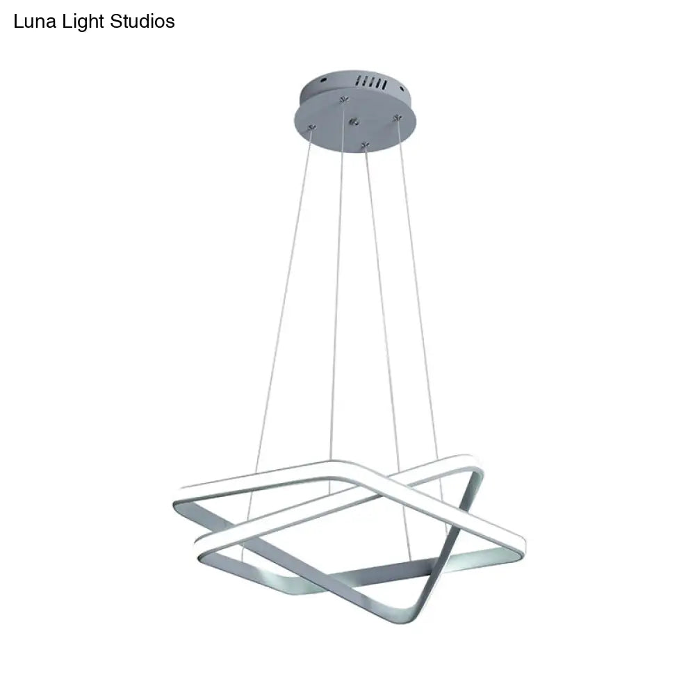 Lámpara de araña LED blanca moderna: Lámpara colgante de acrílico sin juntas con LED blanco/cálido