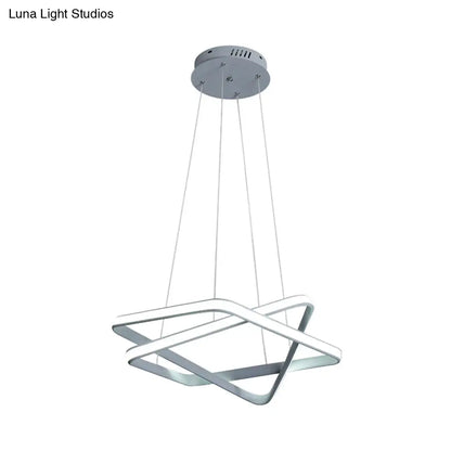 Lámpara de araña LED blanca moderna: Lámpara colgante de acrílico sin juntas con LED blanco/cálido