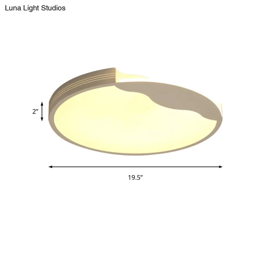 DecorBites™ DecorBites™ Modern White LED Flush Mount Ceiling Light Fixture with Acrylic Shade – Warm/White Lighting, 16"/19.5" Width