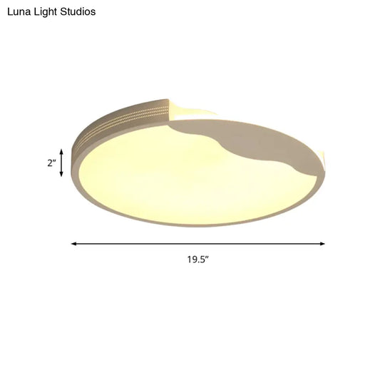 DecorBites™ DecorBites™ Modern White LED Flush Mount Ceiling Light Fixture with Acrylic Shade – Warm/White Lighting, 16"/19.5" Width