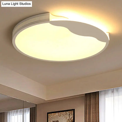 DecorBites™ DecorBites™ Modern White LED Flush Mount Ceiling Light Fixture with Acrylic Shade – Warm/White Lighting, 16"/19.5" Width