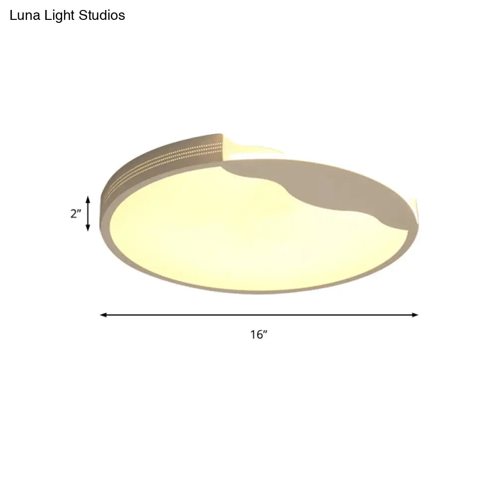 DecorBites™ DecorBites™ Modern White LED Flush Mount Ceiling Light Fixture with Acrylic Shade – Warm/White Lighting, 16"/19.5" Width