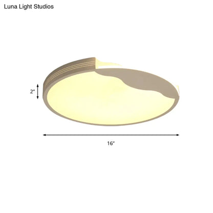 DecorBites™ DecorBites™ Modern White LED Flush Mount Ceiling Light Fixture with Acrylic Shade – Warm/White Lighting, 16"/19.5" Width