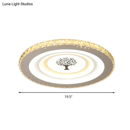 DecorBites™ DecorBites™ Modern White LED Flush Mount Ceiling Light for Bedrooms - 10"/19.5" Wide Acrylic Fixture