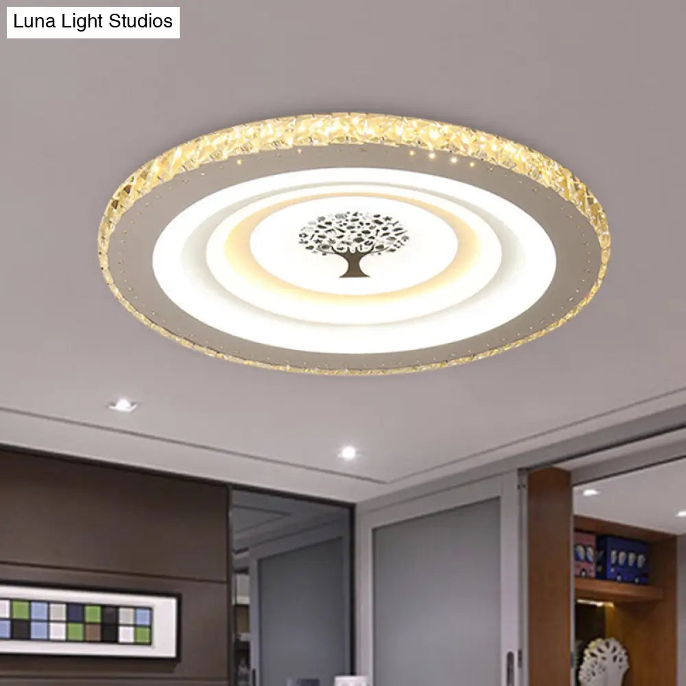 DecorBites™ DecorBites™ Modern White LED Flush Mount Ceiling Light for Bedrooms - 10"/19.5" Wide Acrylic Fixture