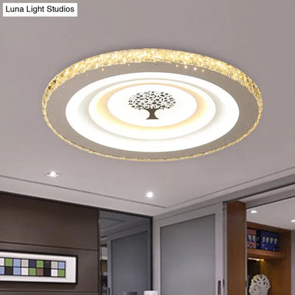 DecorBites™ DecorBites™ Modern White LED Flush Mount Ceiling Light for Bedrooms - 10"/19.5" Wide Acrylic Fixture