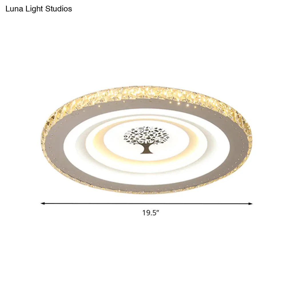 DecorBites™ DecorBites™ Modern White LED Flush Mount Ceiling Light for Bedrooms - 10"/19.5" Wide Acrylic Fixture