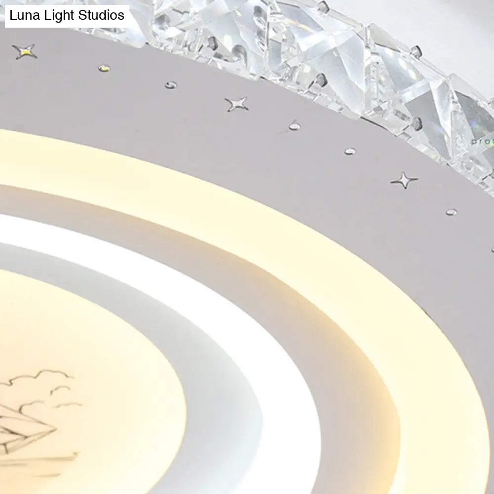 DecorBites™ DecorBites™ Modern White LED Flush Mount Ceiling Light for Bedrooms - 10"/19.5" Wide Acrylic Fixture