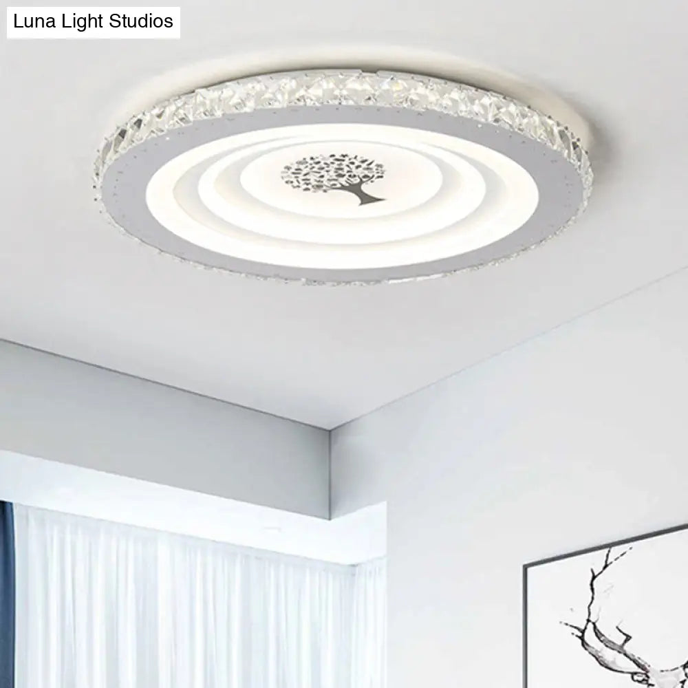 DecorBites™ DecorBites™ Modern White LED Flush Mount Ceiling Light for Bedrooms - 10"/19.5" Wide Acrylic Fixture