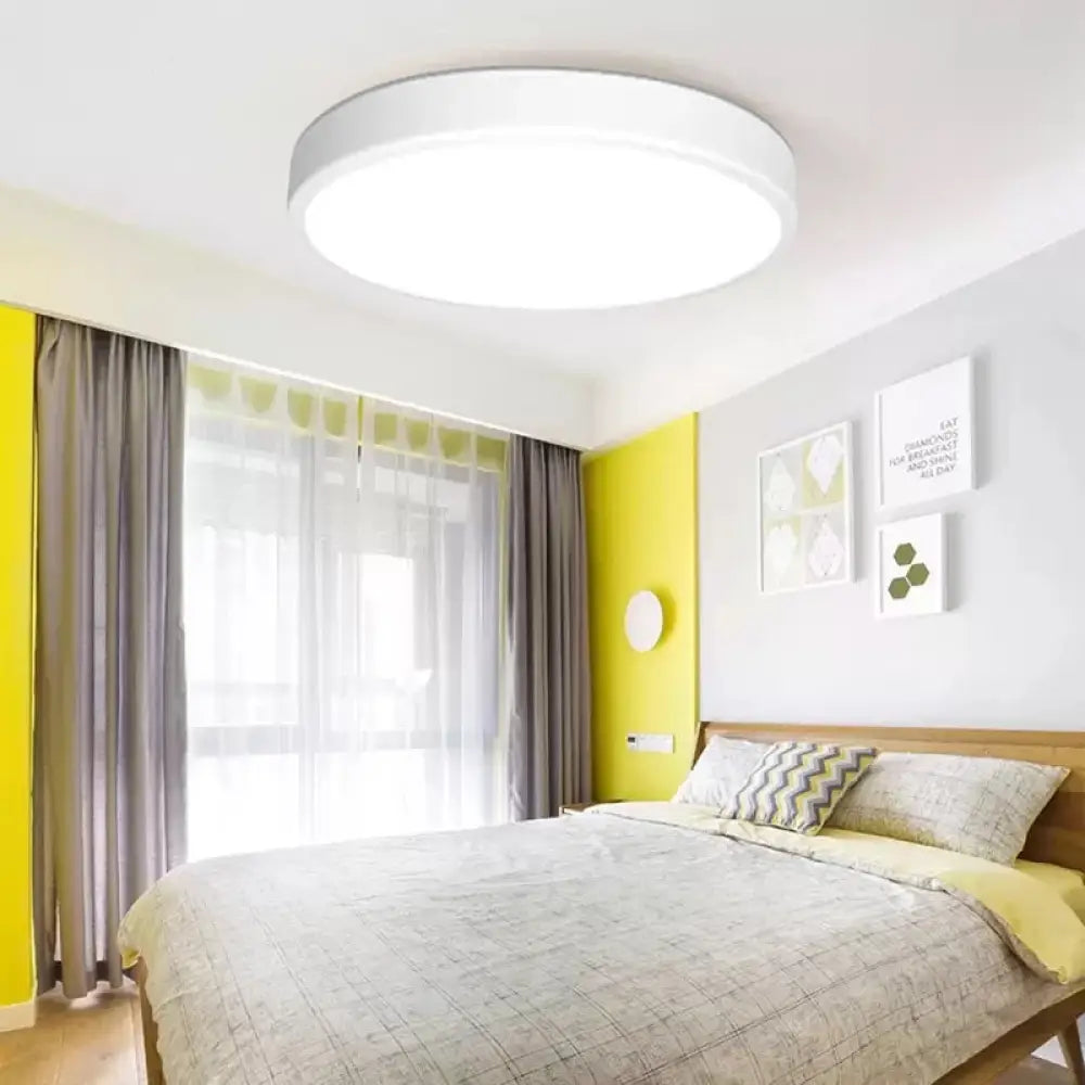 DecorBites™ DecorBites™ Modern White LED Flush Mount Light - Ultra Thin Ceiling Lighting with Acrylic Shade for Bedroom