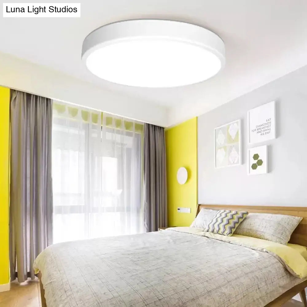 DecorBites™ DecorBites™ Modern White LED Flush Mount Light - Ultra Thin Ceiling Lighting with Acrylic Shade for Bedroom