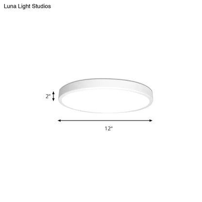 DecorBites™ DecorBites™ Modern White LED Flush Mount Light - Ultra Thin Ceiling Lighting with Acrylic Shade for Bedroom
