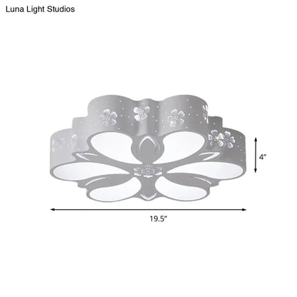 DecorBites™ Lámpara de techo LED blanca moderna con forma de pétalo para dormitorio