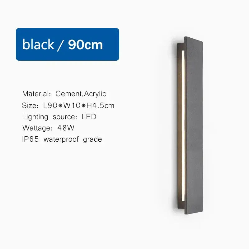 Modern white led limestone sconce garden porch wall light featuring a black rectangular decorbites led limestone fixture
