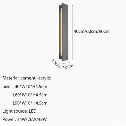 Modern white led limestone sconce with sleek gray cement and acrylic finish emitting warm light by decorbites led limestone