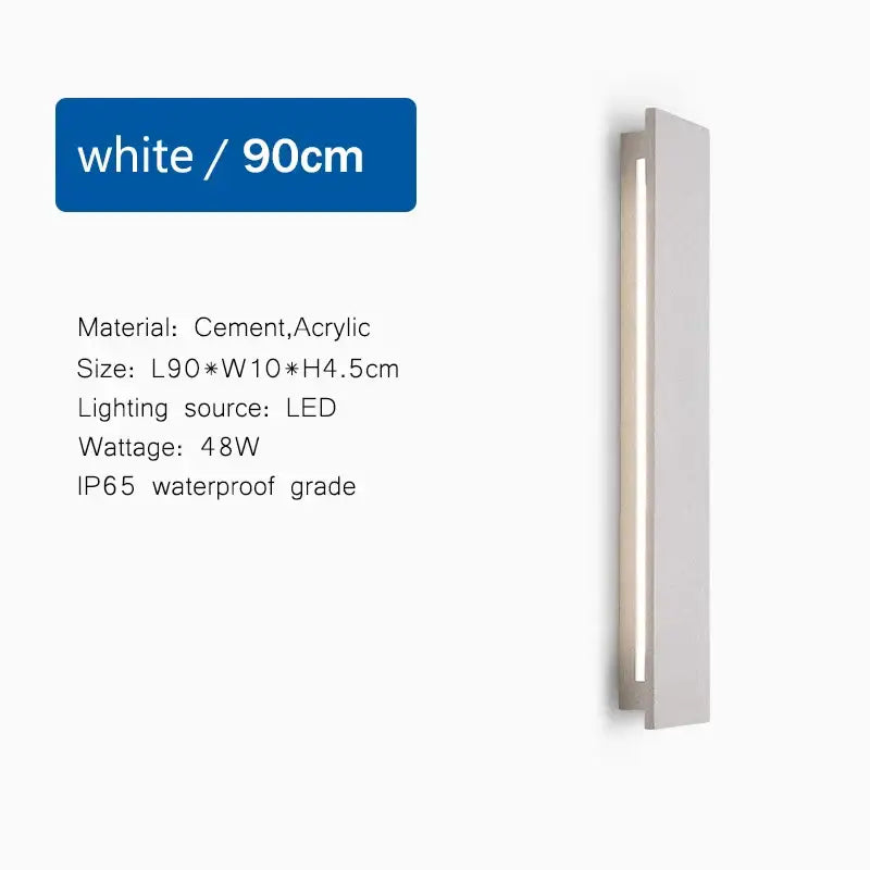 Modern white decorbites led limestone sconce with slim vertical cement and acrylic design for garden porch wall light