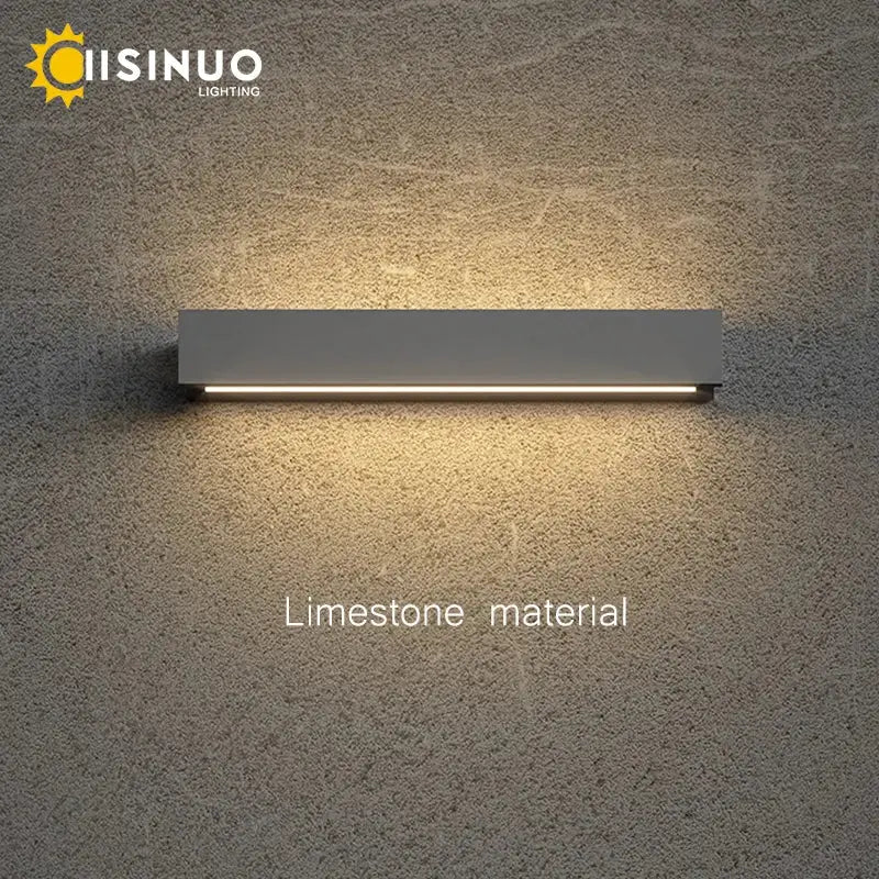 Modern white led limestone sconce wall light by decorbites with sleek rectangular design and warm ambient lighting
