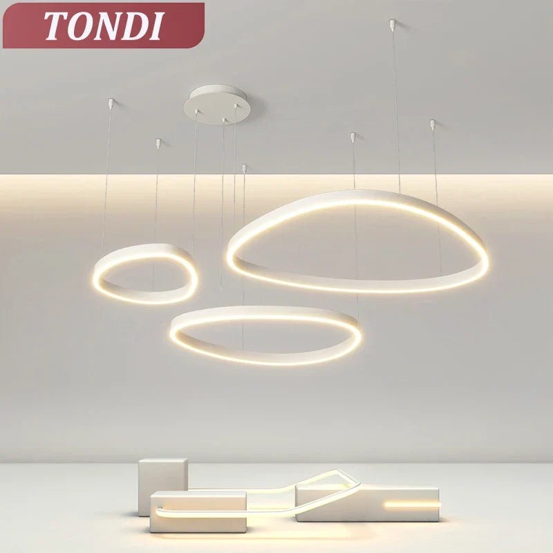 Modern White LED Ring Pendant Chandelier - Decorbites