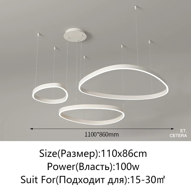 Modern White LED Ring Pendant Chandelier - Decorbites