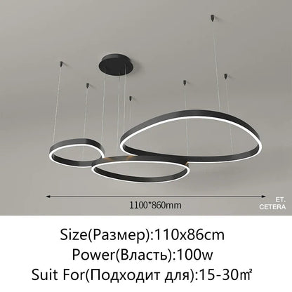Modern White LED Ring Pendant Chandelier - Decorbites