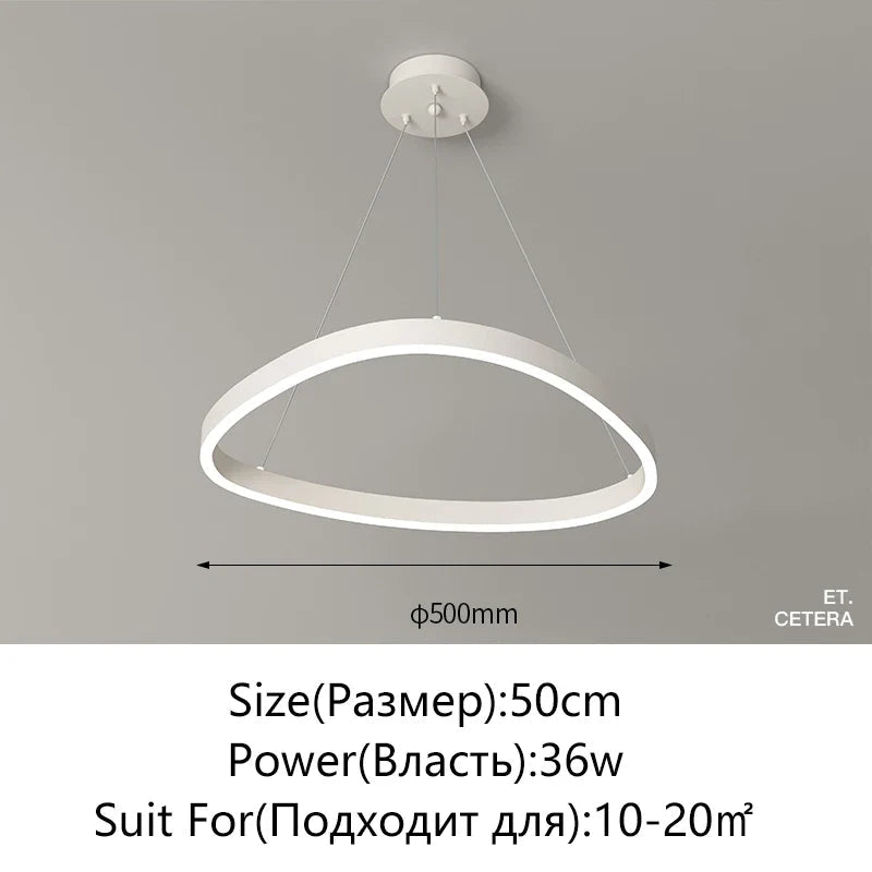 Modern White LED Ring Pendant Chandelier - Decorbites