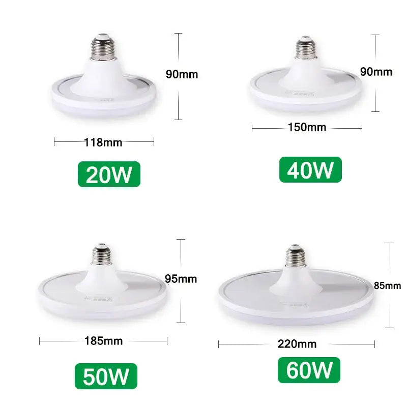 Modern white led ufo ceiling lamp with e27 bulbs in various wattages and sizes for living room lighting