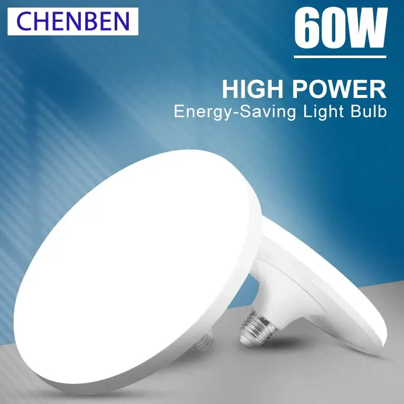Modern white led ufo ceiling lamp featuring a round white led ufo bulb with smooth plastic finish and e27 screw base
