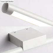 Modern white led vanity lamp with acrylic shade wall-mounted featuring warm white light and sleek cylindrical design