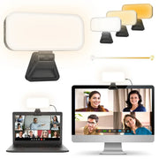 Modern white led video light with black clip-on mount and adjustable color temperature for office and broadcast use