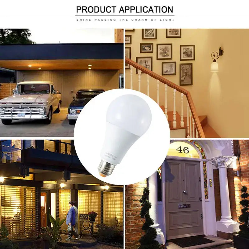 Modern white led wall lamp porch radar motion sensor lightbulb featuring a white led light bulb with standard screw base