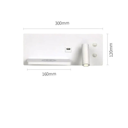 Modern white led wall light with usb charging and adjustable light in wall lamp design from decorbites led wall series