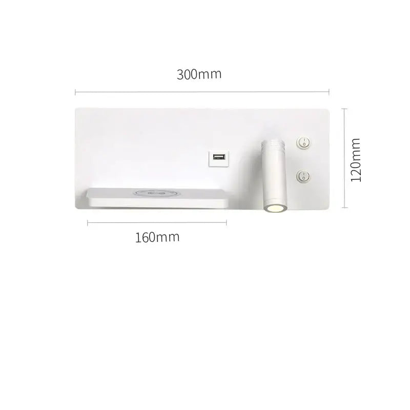 Modern white led wall light with usb charging and adjustable light in wall lamp design from decorbites led wall series