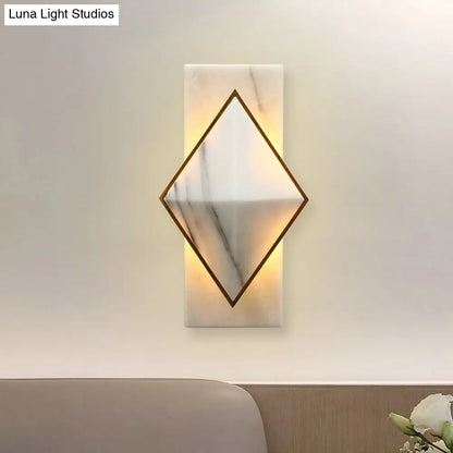 DecorBites™ DecorBites™ Modern White LED Wall Sconce: Stone Rhombus and Rectangle Design for Corridor
