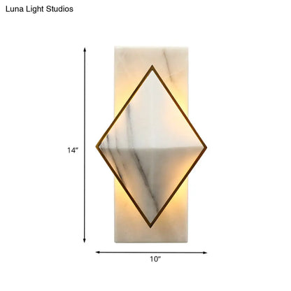 DecorBites™ DecorBites™ Modern White LED Wall Sconce: Stone Rhombus and Rectangle Design for Corridor