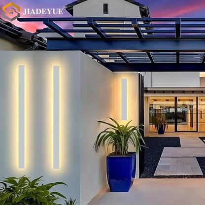 Modern white led waterproof garden wall lamp decorbites led waterproof slim sconce emits warm white light on exterior walls