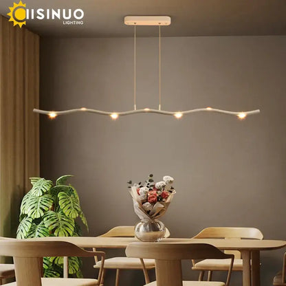 Modern white led wave pendant light with curved wooden design and warm bulbs for dining room decorbites led wave pendant
