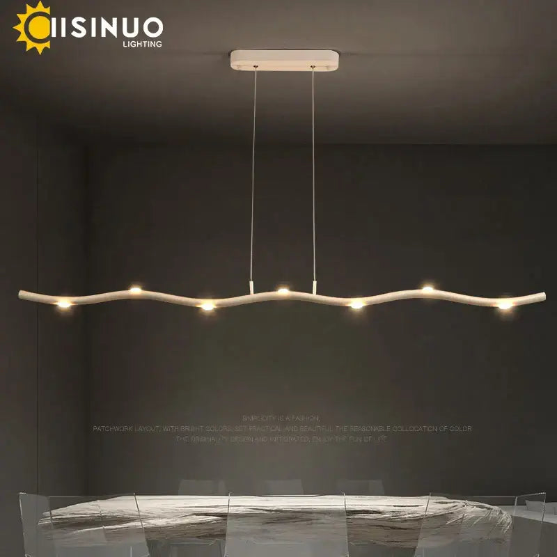 Modern white led wave pendant light with sleek curved design and integrated bulbs for dining room decorbites pendant light