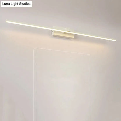 Modern white led wall sconce with a sleek minimalist design for bathroom vanity lighting by DecorBites™