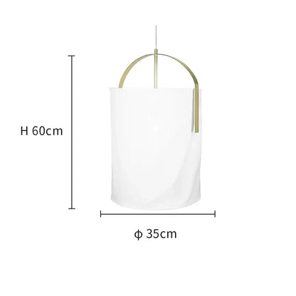 Modern white linen cotton pendant lamp with gold-toned metal frame and hanging ring for kitchen island lighting decorbites linen cotton pendant