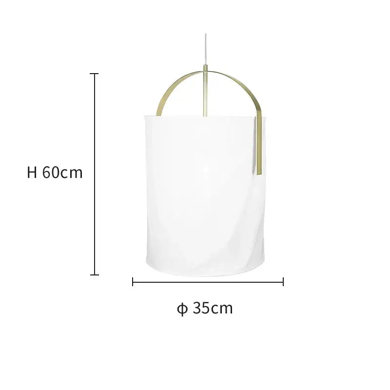 Modern white linen cotton pendant lamp with gold-toned metal frame and hanging ring for kitchen island lighting decorbites linen cotton pendant