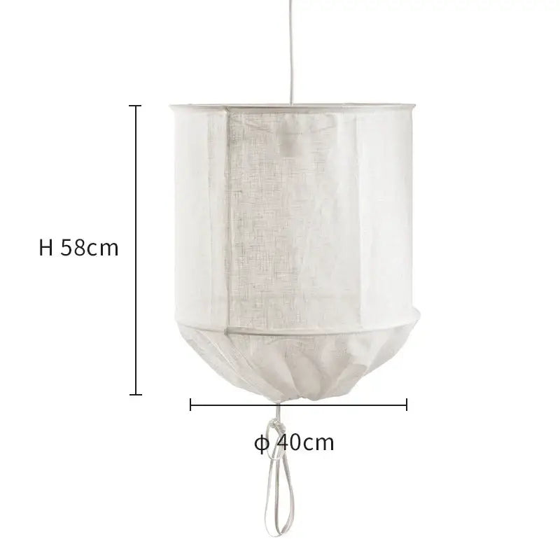 Modern white linen cotton pendant lamp with sheer fabric and pleated bottom for kitchen island lighting decorbites linen cotton