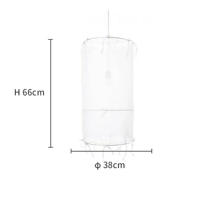 Modern white linen cotton pendant lamp with transparent insect net 66cm height 38cm diameter decorbites linen cotton