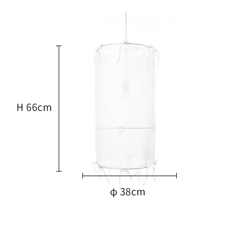 Modern white linen cotton pendant lamp with transparent insect net 66cm height 38cm diameter decorbites linen cotton